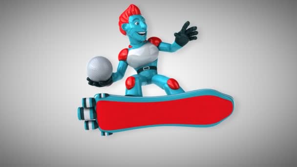 Lustige Cartoon Figur Mit Ball Animation — Stockvideo