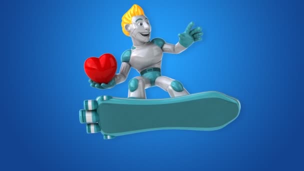 Funny Cartoon Character Heart Animation — Stock Video