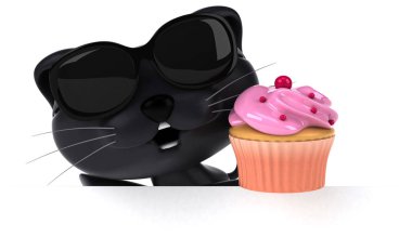 Cupcake - 3d çizim ile eğlenceli çizgi film karakteri