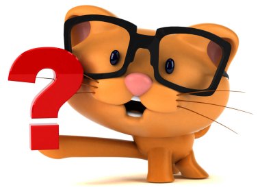 Eğlenceli çizgi film karakteri ile soru - 3d çizim