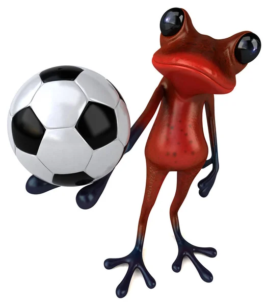 Spaß Cartoon Figur Mit Ball Illustration — Stockfoto