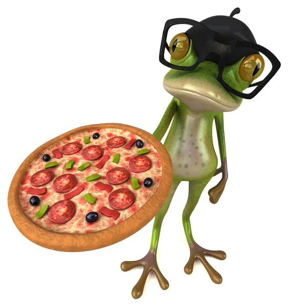 Fun Cartoon Character Pizza Illustration — Stock Photo, Image