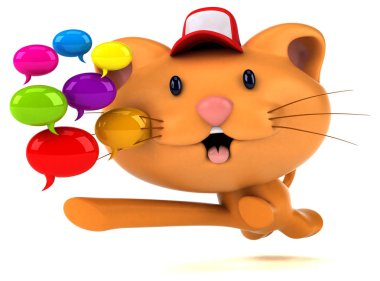 Eğlenceli çizgi film karakteri ile - 3d illüstrasyon kabarcıklar