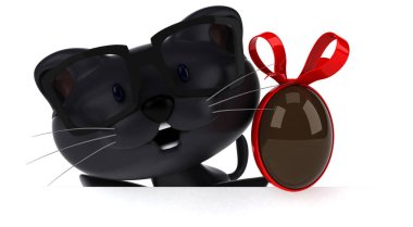 Eğlenceli çizgi film karakteri ile yumurta - 3d çizim