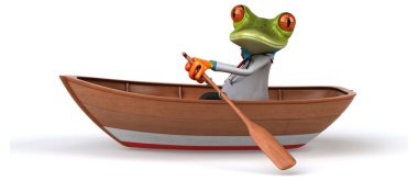 Eğlenceli kurbağa - 3d çizim kürek