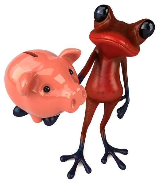 Fun Cartoon Character Piggy Bank Illustration — Stock Photo, Image