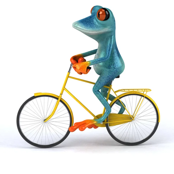 Fun Grenouille Vélo Illustration — Photo