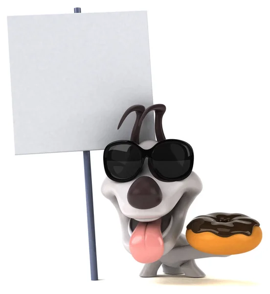 Fun Cartoon Character Donut Illustration — Stock Photo, Image