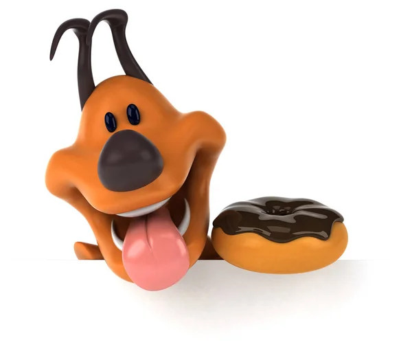 Personagem Desenho Animado Divertido Com Donut Ilustração — Fotografia de Stock