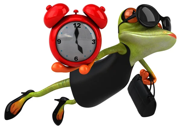 Fun Cartoon Character Clock Illustration — Stock Photo, Image