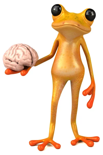 Leuk Personage Met Brain Illustratie — Stockfoto