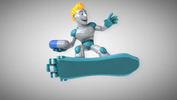 Roboten Håller Piller Animation — Stockvideo