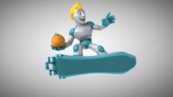 Fun Cartoon Character Orange Animation — Stock Video