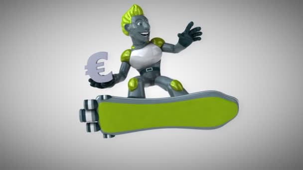 Lustige Zeichentrickfigur Mit Euro Animation — Stockvideo