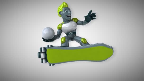 Amusant Personnage Dessin Animé Avec Balle Animation — Video