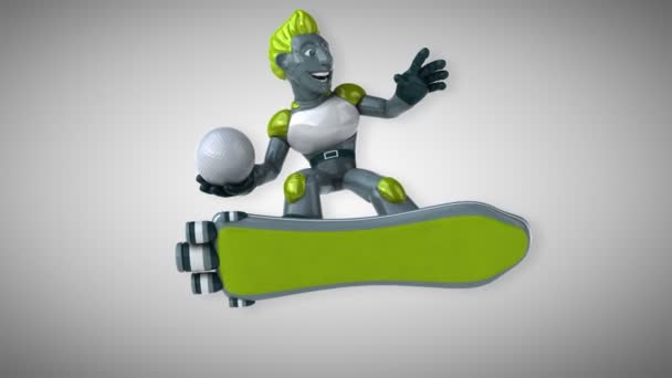 Amusant personnage de dessin animé avec balle - animation 3D 
