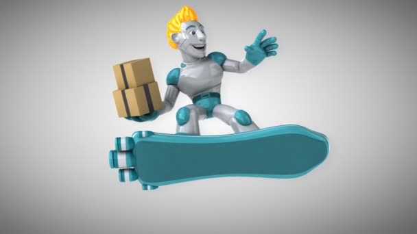 Robot Kezében Dobozok Animáció — Stock videók