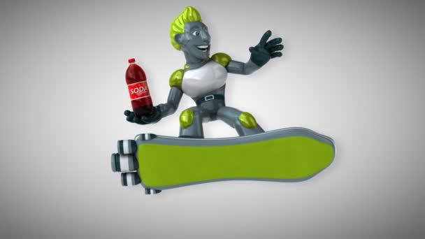 Personagem Desenho Animado Divertido Com Refrigerante Animação — Vídeo de Stock
