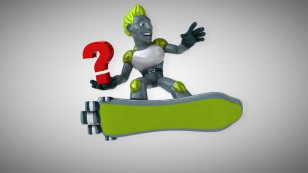 Funny Cartoon Character Question Animation — Stock Video