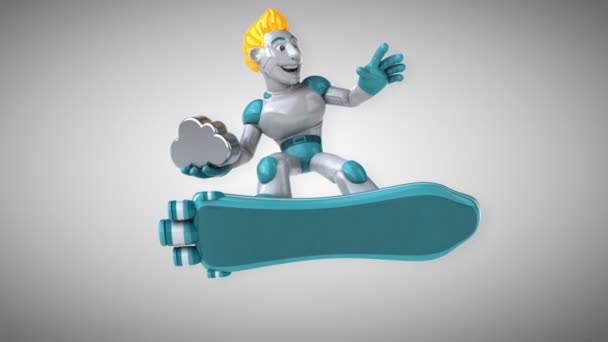 Drôle de personnage de dessin animé avec nuage - animation 3D 