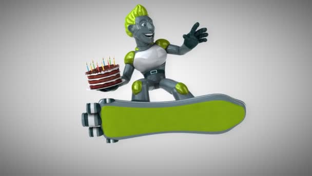 Funny Cartoon Character Cake Animation — Stock Video