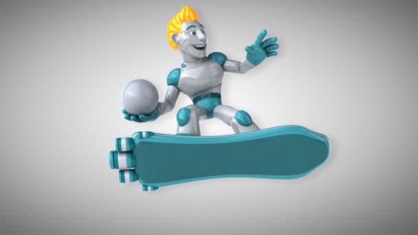 Amusant personnage de dessin animé avec balle - animation 3D 