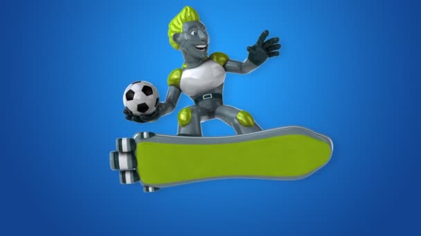 Fun Cartoon Character Ball Animation — Stock Video
