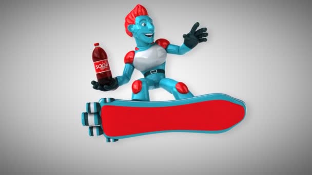 Fun Cartoon Character Soda Animation — Stock Video