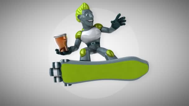 Robot Tenant Bière Animation — Video