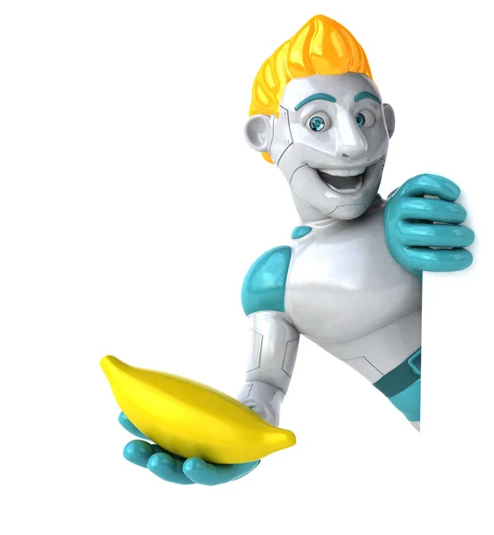 Robot Sosteniendo Plátano Ilustración — Foto de Stock