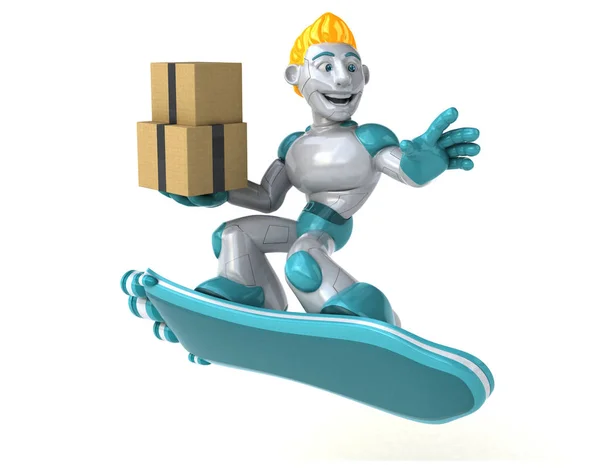 Robot Holding Boxes Illustration — Stock Photo, Image