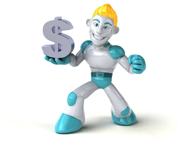 Robot Sosteniendo Dólar Ilustración —  Fotos de Stock