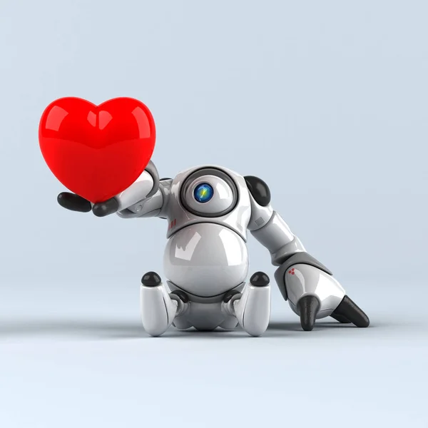 Робот Держит Сердце Иллюстрация — стоковое фото