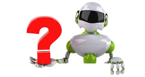 Robot Holding Question Illustration — Stockfoto