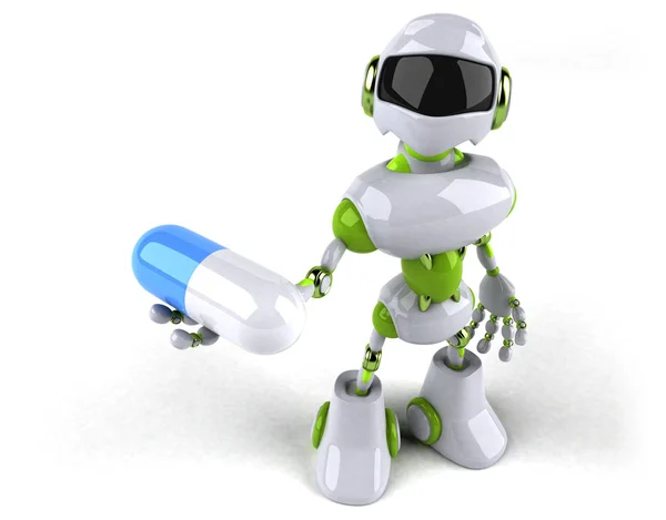 Roboter Hält Pille Illustration — Stockfoto