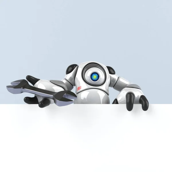 Robot Innehav Verktyg Illustration — Stockfoto