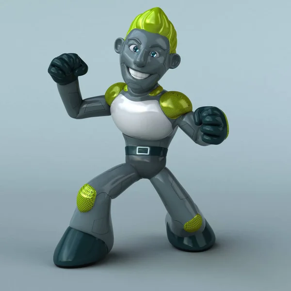 Divertente Robot Verde Illustrazione — Foto Stock