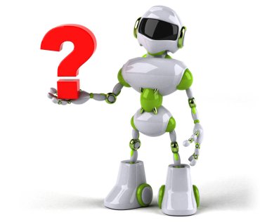 komik çizgi film karakteri ile soru - 3d çizim