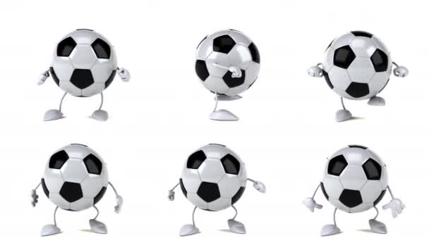 面白いボール漫画のキャラクター 3Dアニメーション — ストック動画