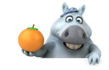 Turuncu - 3d çizim ile eğlenceli çizgi film karakteri