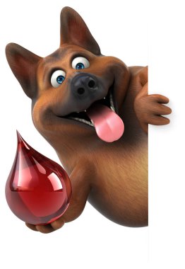 Komik çizgi film karakteri ile damla - 3d çizim