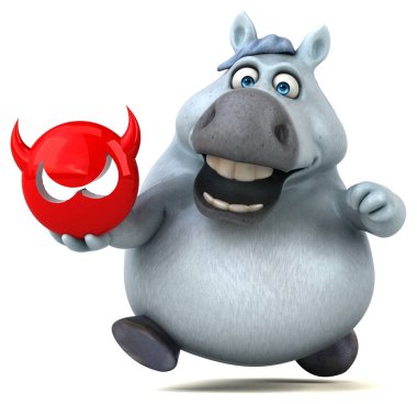 komik karikatür karakter virüs - 3d çizim