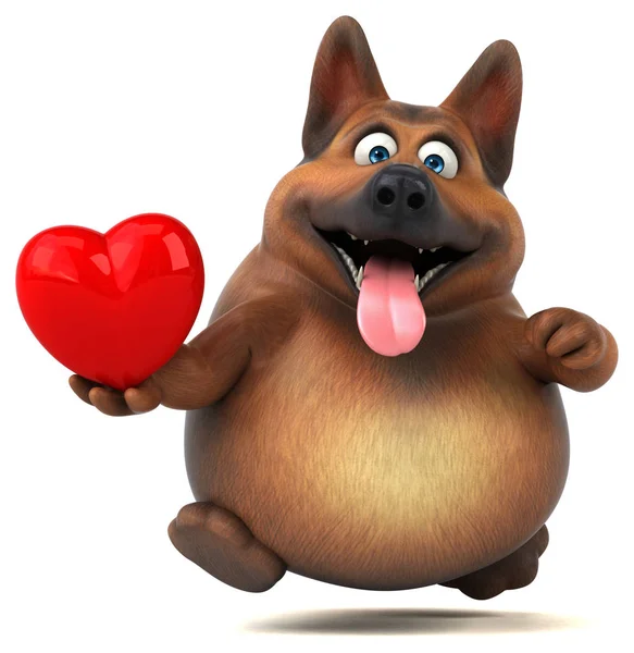 Funny Cartoon Character Heart Illustration — Stock Photo, Image