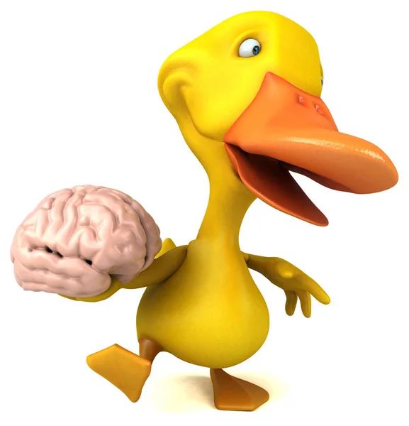 Funny Cartoon Character Brain Illustration — Stock Photo, Image