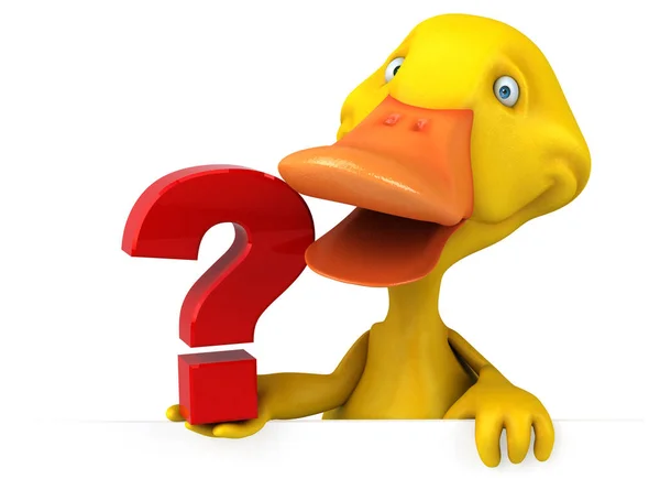 Funny Cartoon Character Question Illustration — Stock Photo, Image