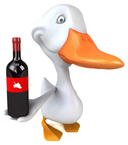 Funny Cartoon Character Wine Illustration — Stock Photo, Image