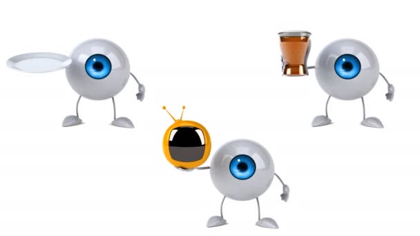 Personaggi Dei Cartoni Animati Occhi Divertenti Animazione — Video Stock