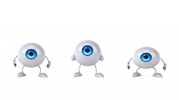 Funny Eyes Cartoon Characters Animation — Stock Video