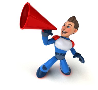 Modern süper kahraman - 3d çizim eğlenceli