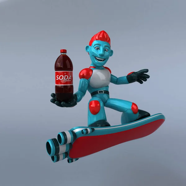 Lustige Cartoon Figur Mit Soda Illustration — Stockfoto